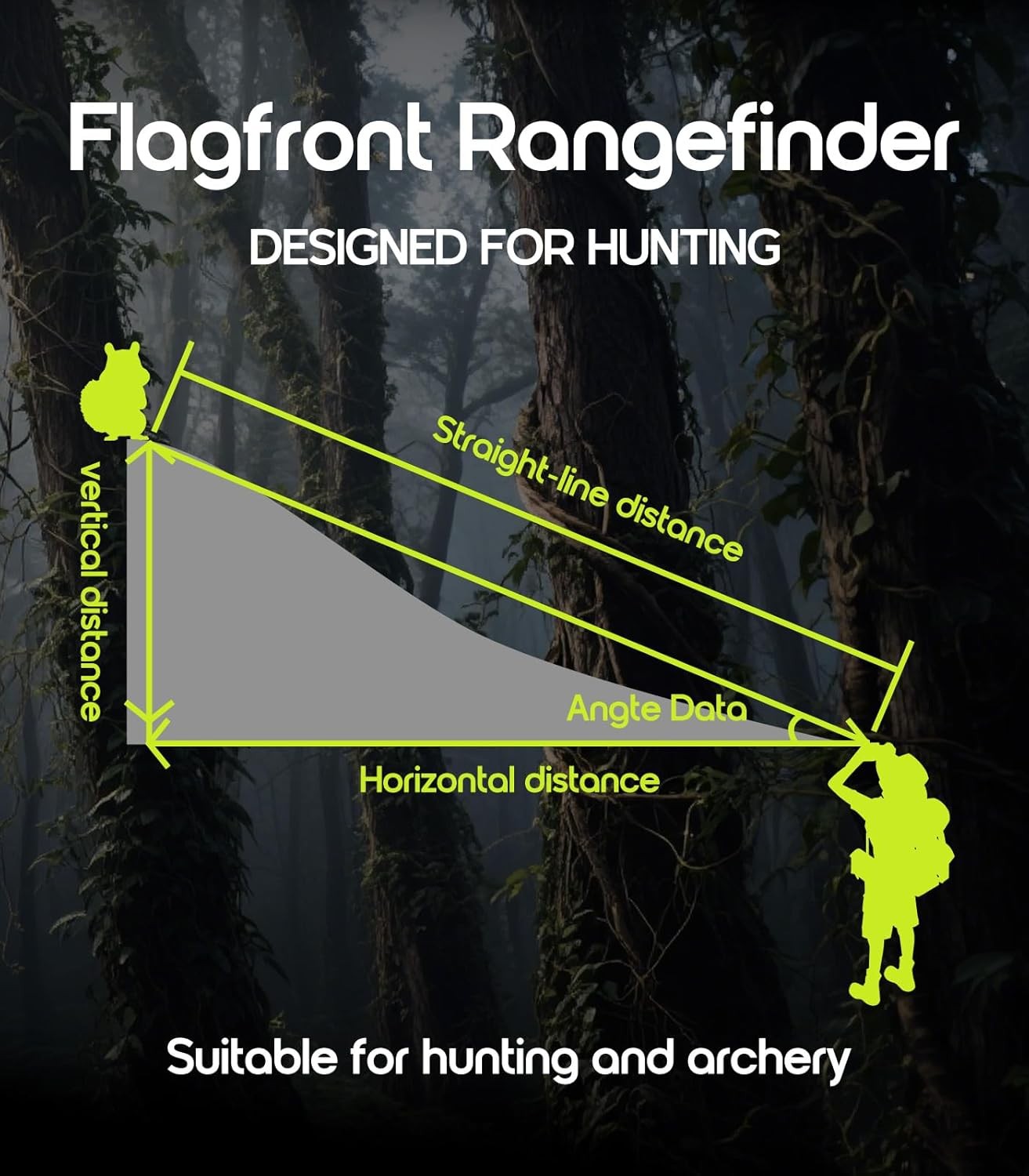 Hunting Laser Range Finder 1200Y 6X Waterproof Angle Distance