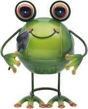 Bright Eyes Green Frog Garden Statue | Fun Patio Lawn Ornament | Outdoor Decor