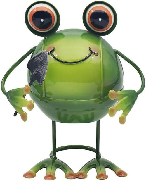 Bright Eyes Green Frog Garden Statue | Fun Patio Lawn Ornament | Outdoor Decor
