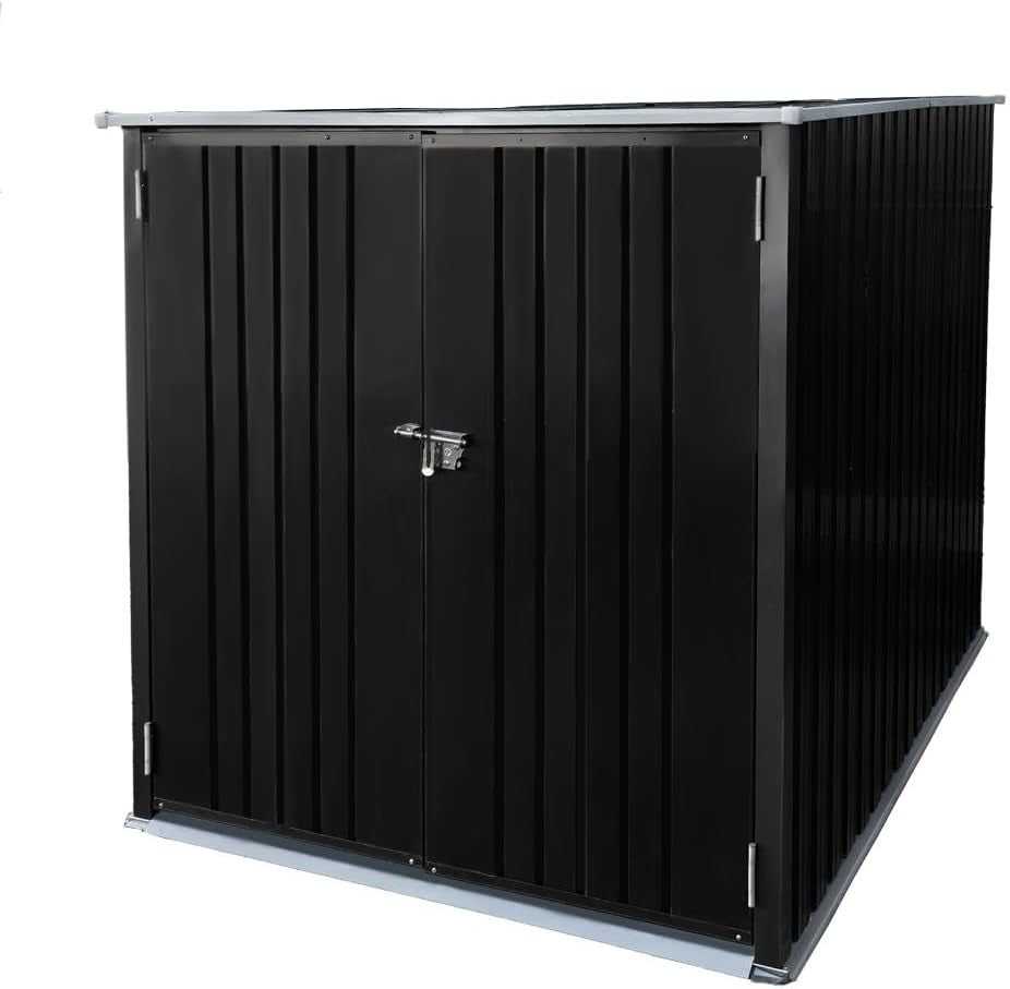 Metal Garden Storage Shed 6.5x4.7FT Outdoor Pent Roof Bike & Tool Organizer