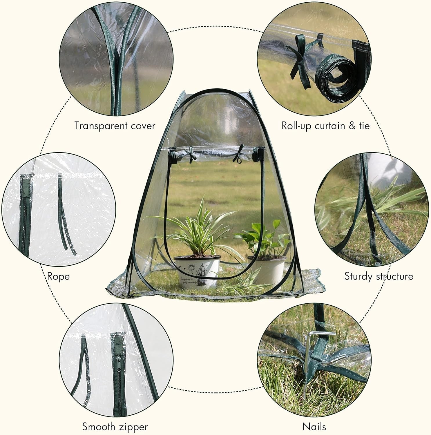 Portable Pop-Up Mini Greenhouse Waterproof UV Protected Plant Shelter