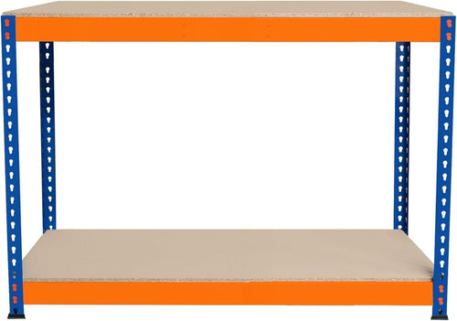 Heavy Duty Garage Workbench 300kg Shelves Boltless Steel Frame 120x45x90