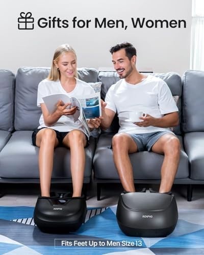 Shiatsu Foot Massager with Heat, Deep Kneading & Air Compression, Size 12