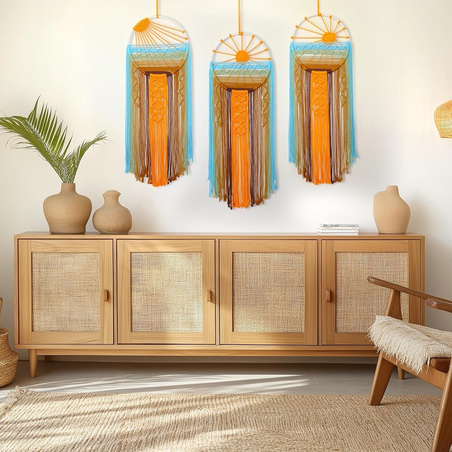 3PCS Sunset Macrame Wall Hanging Boho Tapestry Set
