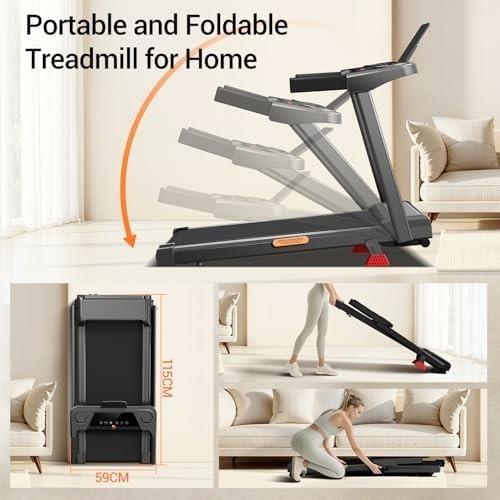 15% Incline 3-in-1 Foldable Treadmill 3HP Quiet Walking Pad 12KM/H Home Fitness