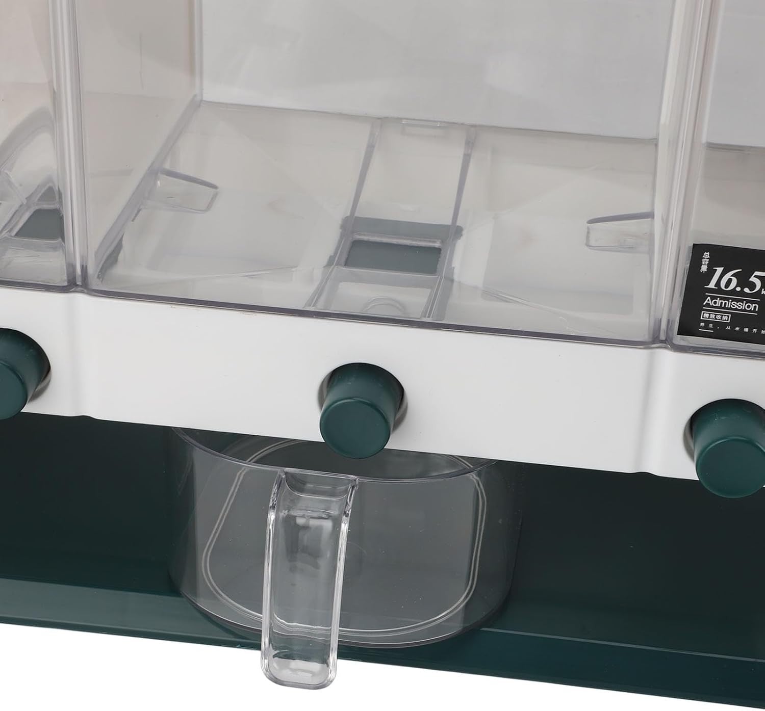 16.5KG Rice Dispenser Airtight Grain Storage Container with Dividers