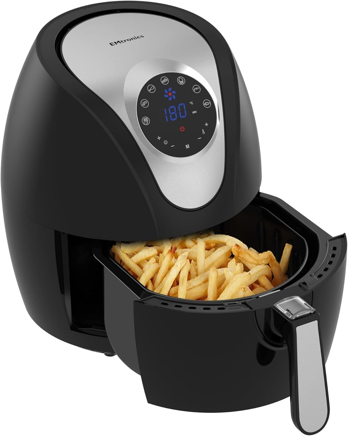4.5L Air Fryer + 20L 700W Microwave Set 5 Power Levels Defrost Black