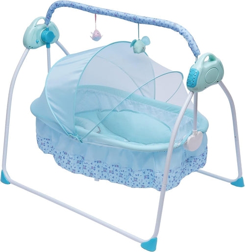 Electric Baby Cradle Swing with Bluetooth Music Timer Remote Travel Bassinet