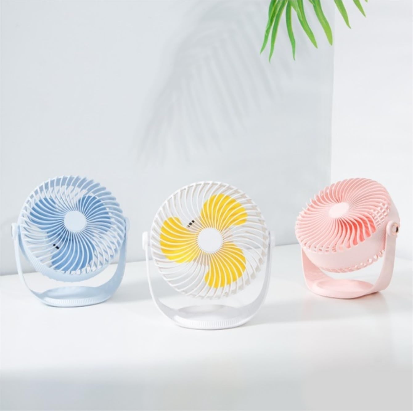 Rechargeable Table Desk Fan 180° Rotation Quiet Mini USB Cooling Fan Blue