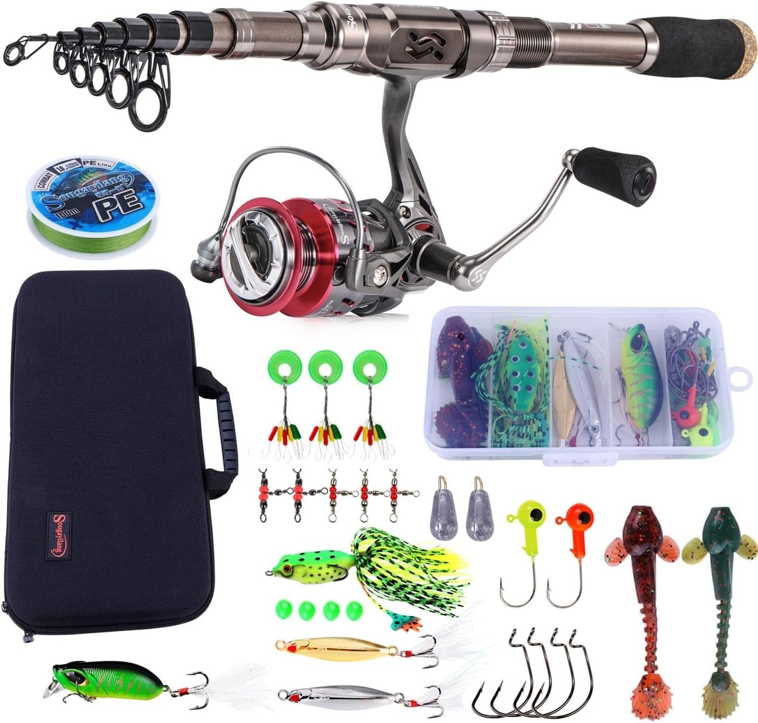 2.7m Telescopic Carbon Fiber Fishing Rod & 12+1BB Reel Full Kit