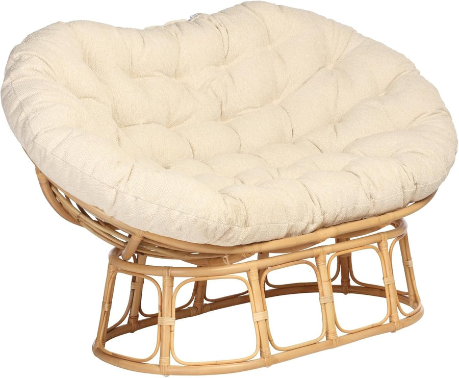 Luxury Double Papasan Rattan Loveseat Indoor Adjustable Lounge Chair Cushion