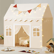Large Kids Play Tent Indoor Outdoor w Lights Mat Castle Playhouse