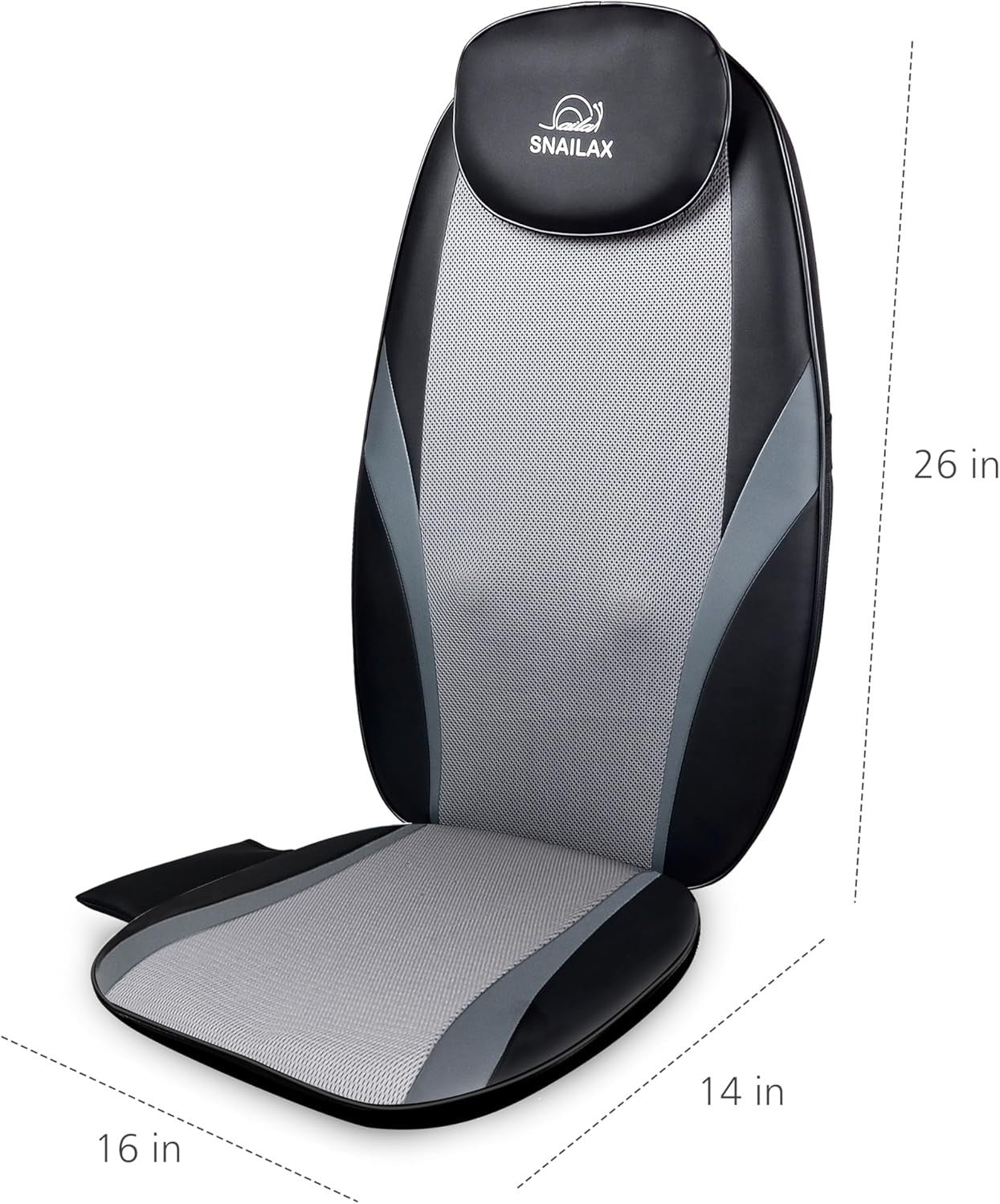 Shiatsu Back Massager with Heat Deep Kneading Massage Seat Cushion Grey