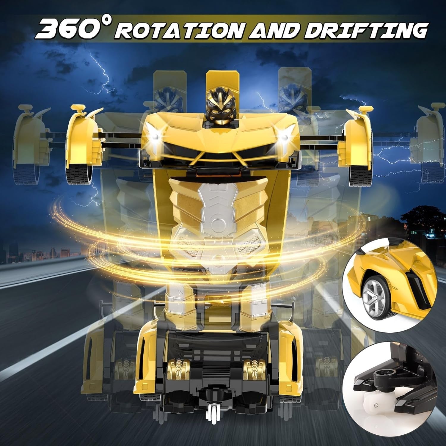 Transforming RC Car Robot Toy – Remote Control Drift Car for Kids 3-8