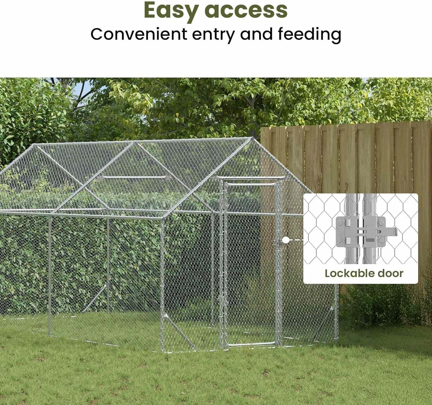 XXL Galvanised Steel Chicken Cage 400x170x177cm