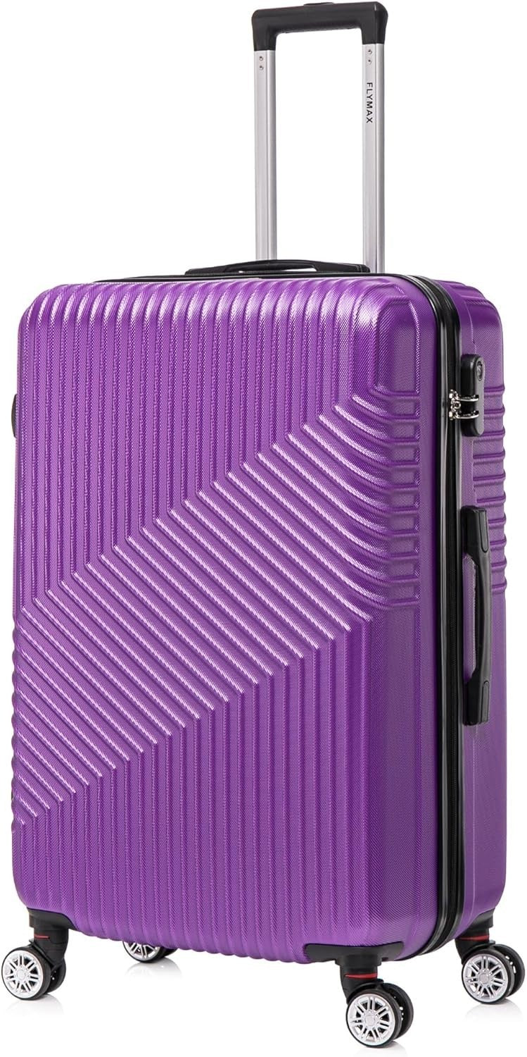 29'' Large Check In Suitcase Hard Shell Lightweight 4 Spinner Wheels Lock Purple