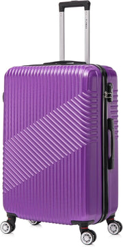 29'' Large Check In Suitcase Hard Shell Lightweight 4 Spinner Wheels Lock Purple