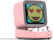 Pink Bluetooth Speaker Alarm Clock Pixel Display LED Mini Desk Bedside