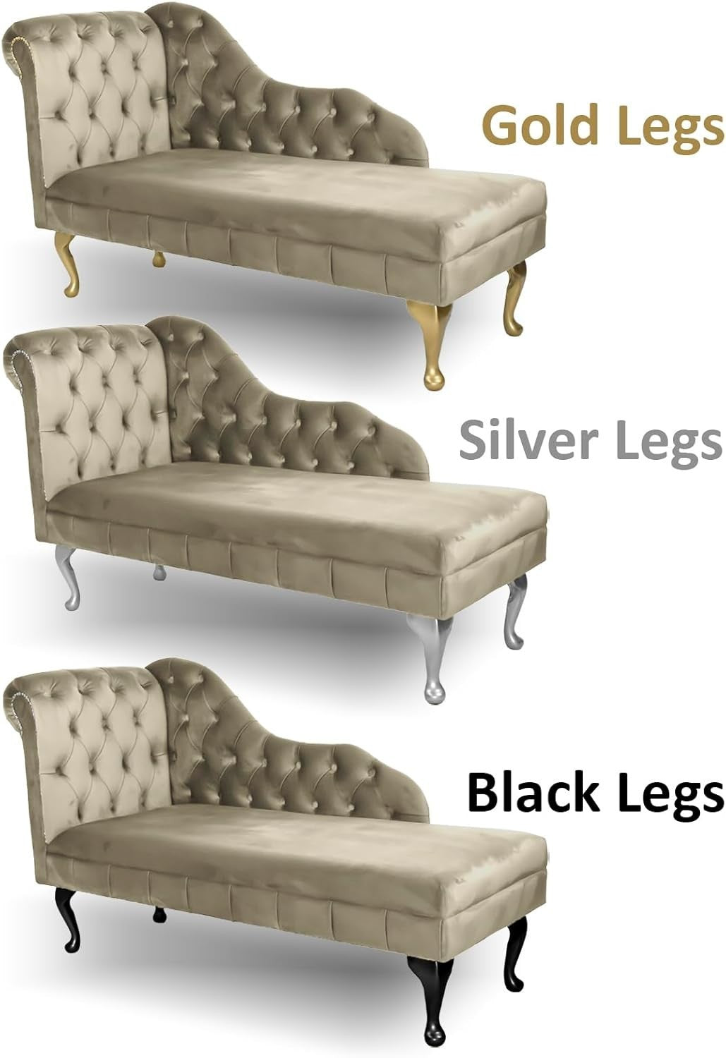 Velvet Tufted Chaise Lounge Sofa Right Hand – Handmade Comfort & Durable Build