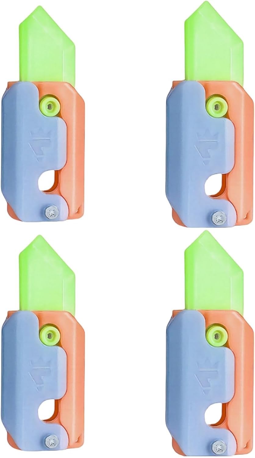 4pcs Luminous 3D Printed Fidget Knife Stress Relief ADHD Sensory Toy