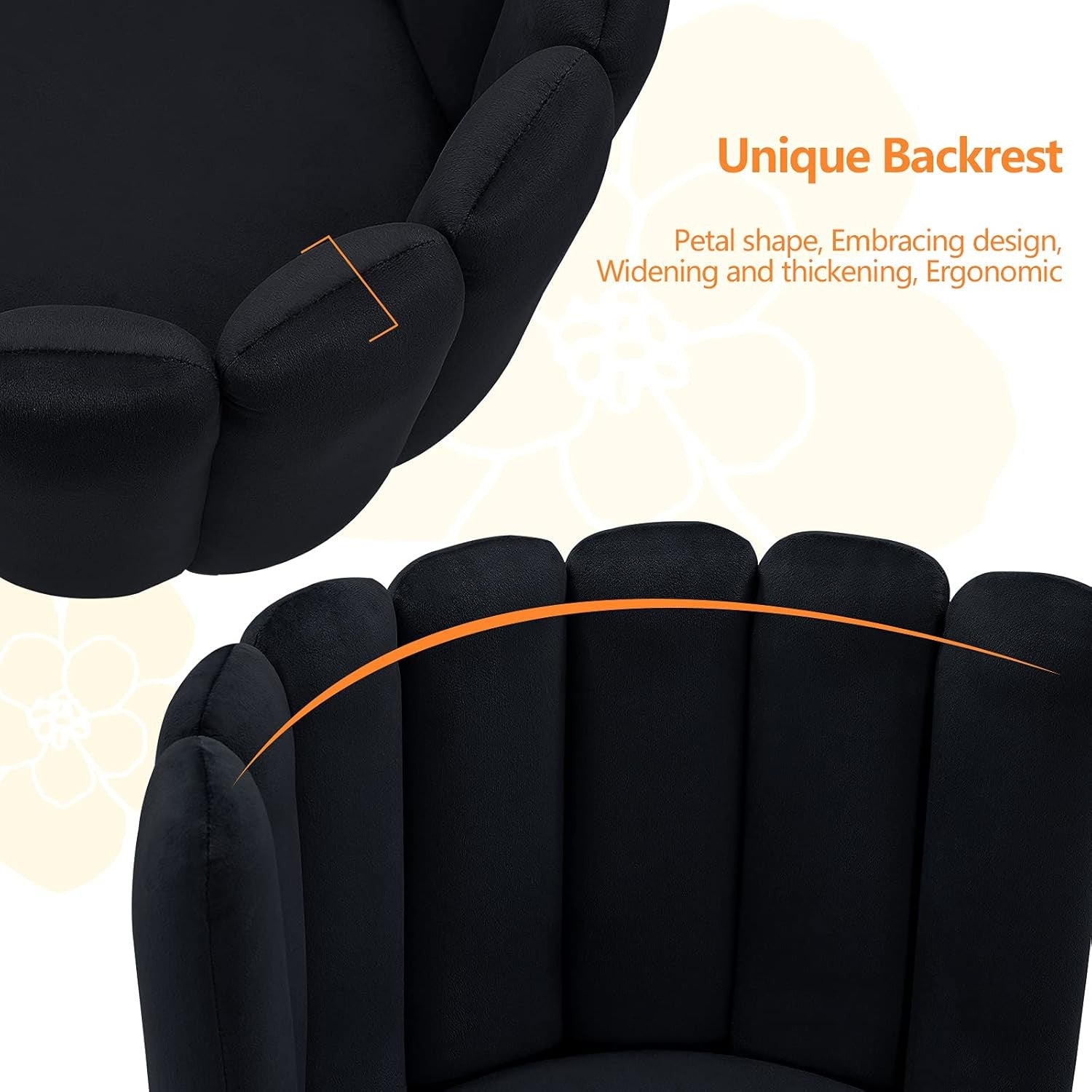 Set of 2 Black Velvet Dining Chairs Thick Padded Metal Legs
