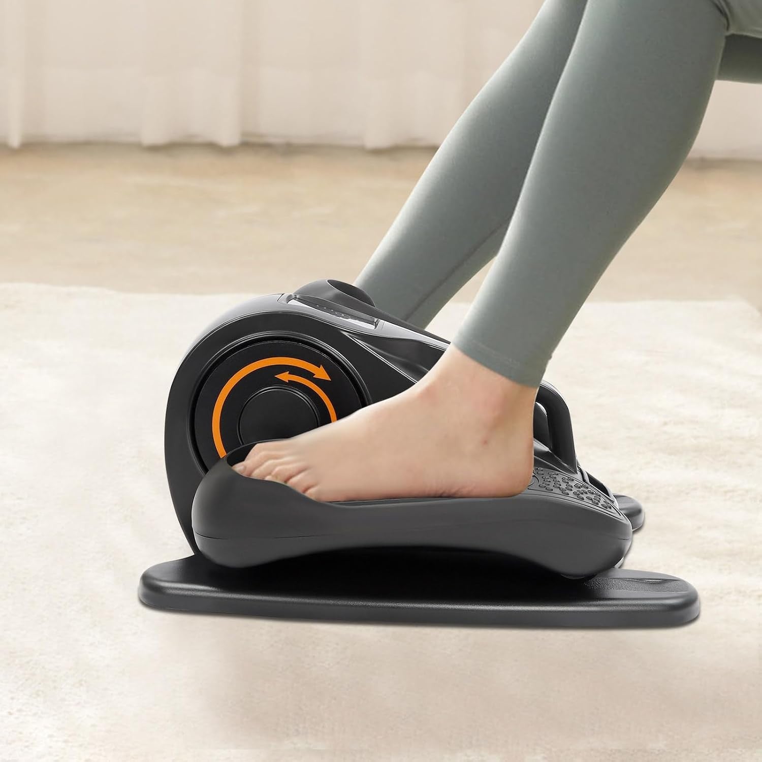 Under Desk Elliptical Trainer Quiet Electric Pedal Exerciser Remote