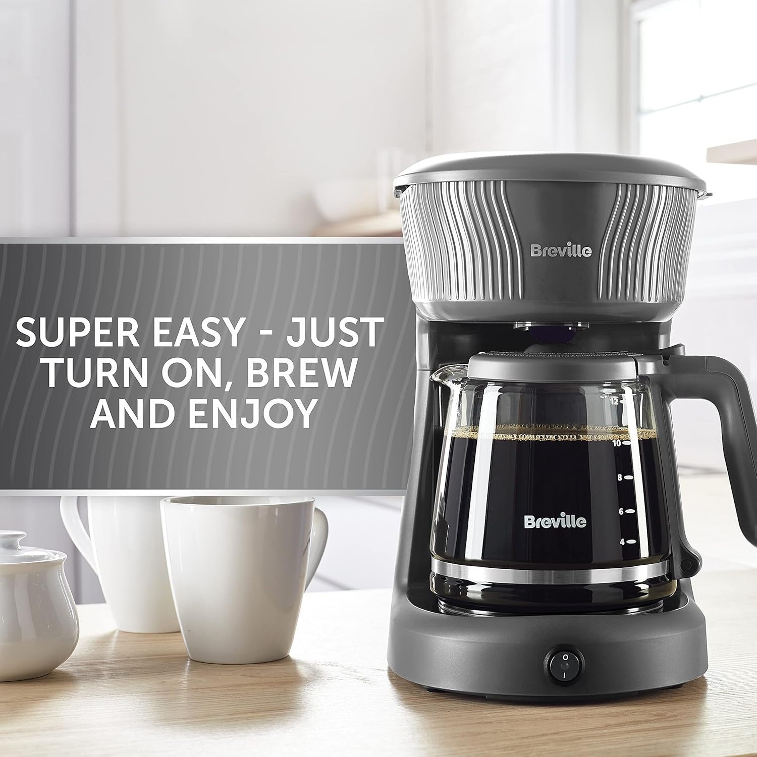 Filter Coffee Machine | 12 Cup Glass Jug | Auto Pause | Keep Warm Function