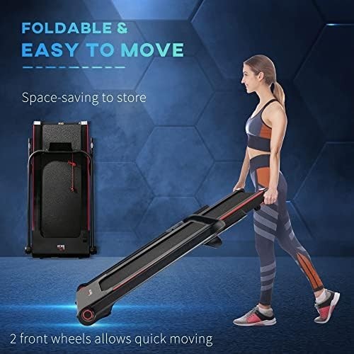 Folding Treadmill 14km/h LED Display Safety Key Wide Mat Home Fitness