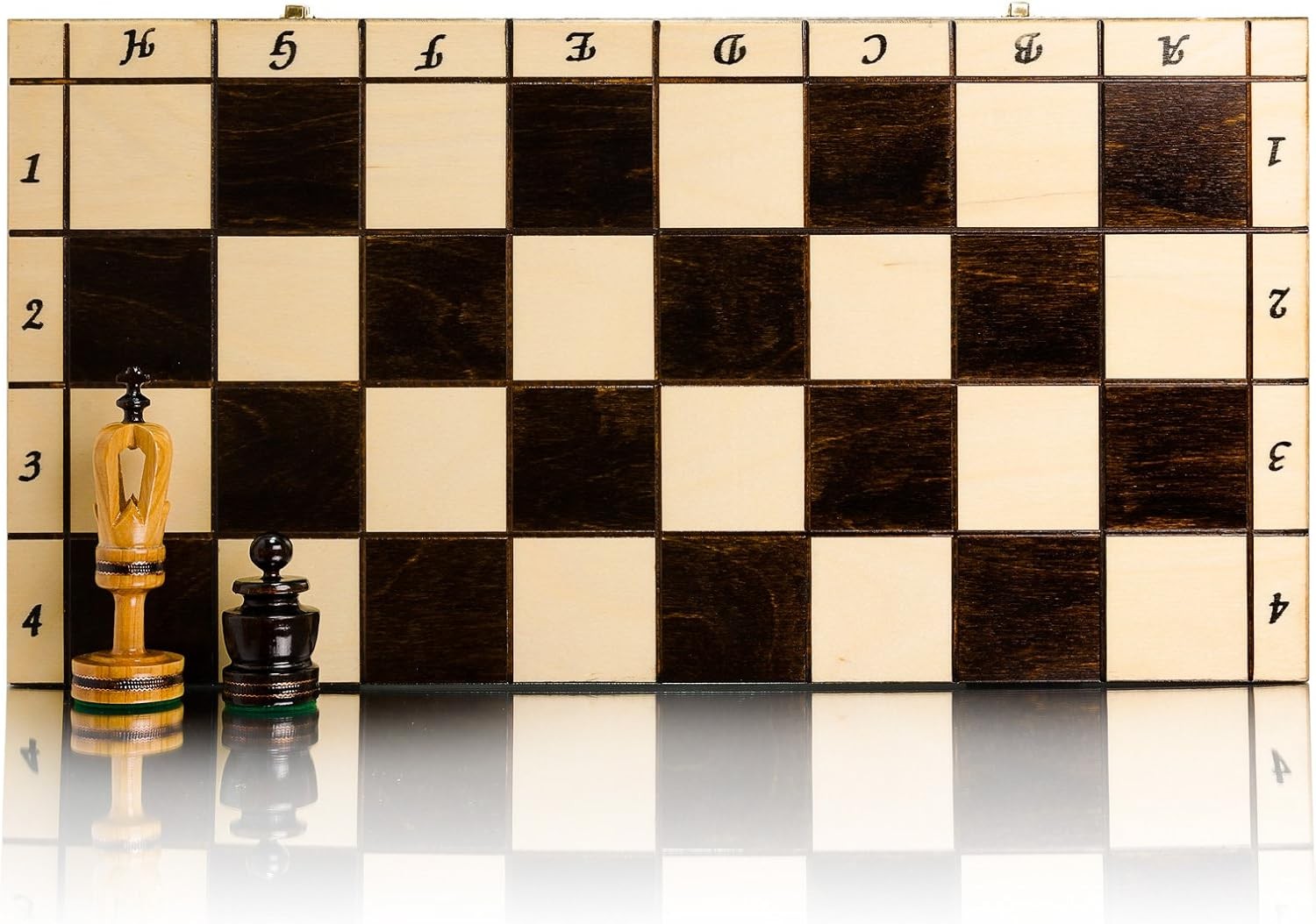 50cm Luxury Wooden Chess Set | Gothic ROYAL Design | Foldable Board & Pieces