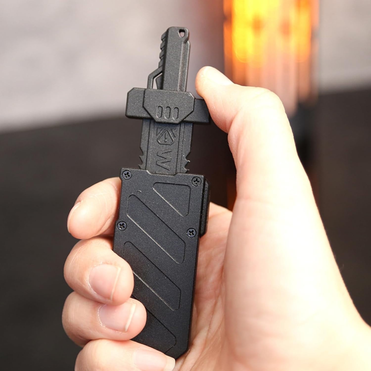 Black Metal Sword Fidget Slider Silent Clicker Stress EDC