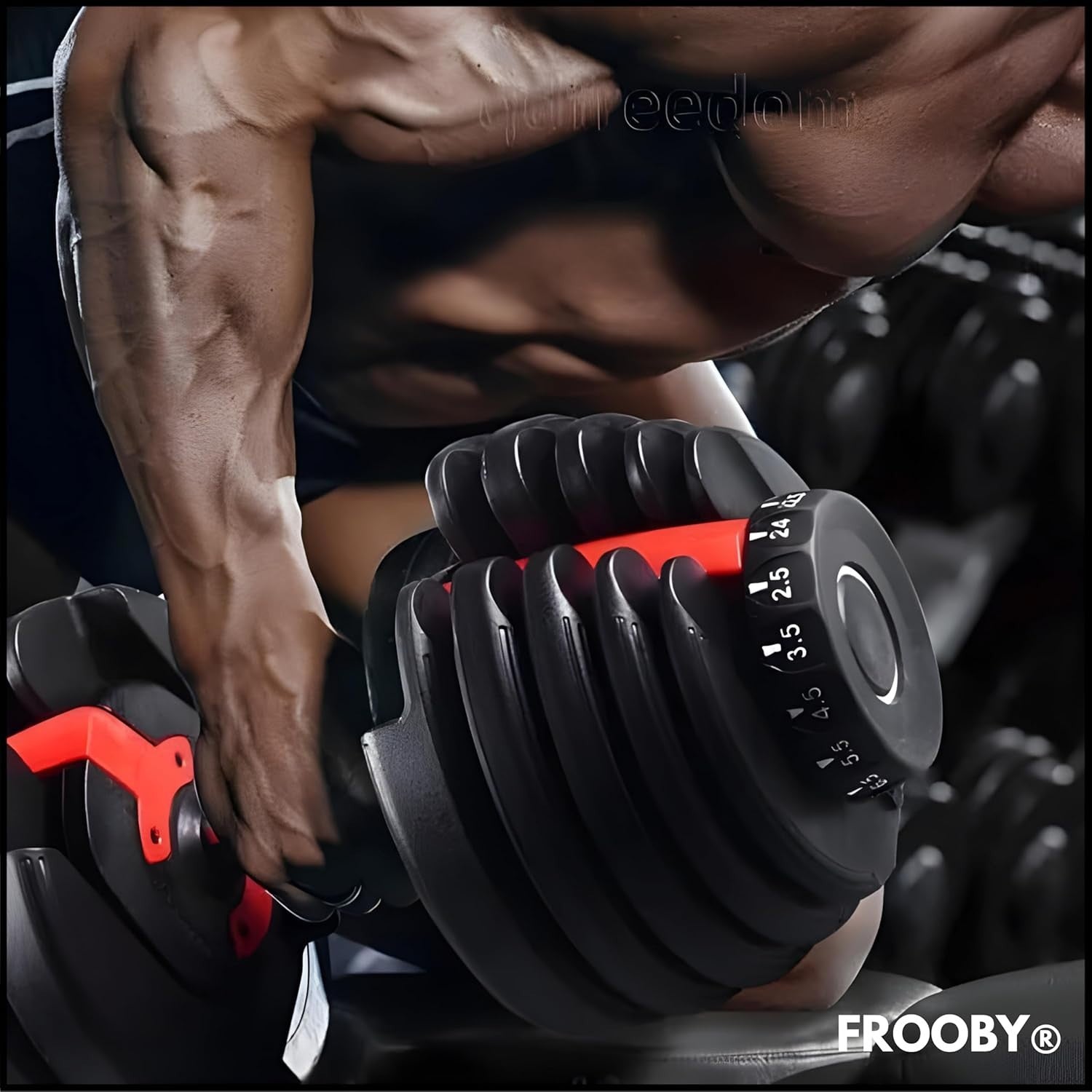 24kg Adjustable Dumbbell 15-in-1 Quick Dial Space Saving Home Gym Weight