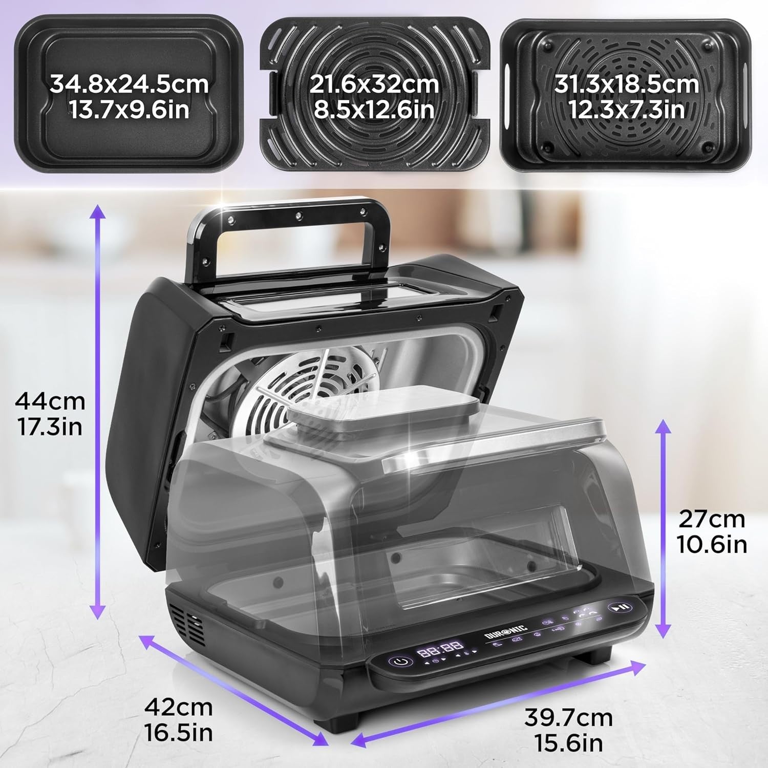 10L Health Grill Air Fryer | Indoor BBQ Grill | 6-in-1 Cooking Functions | Touch