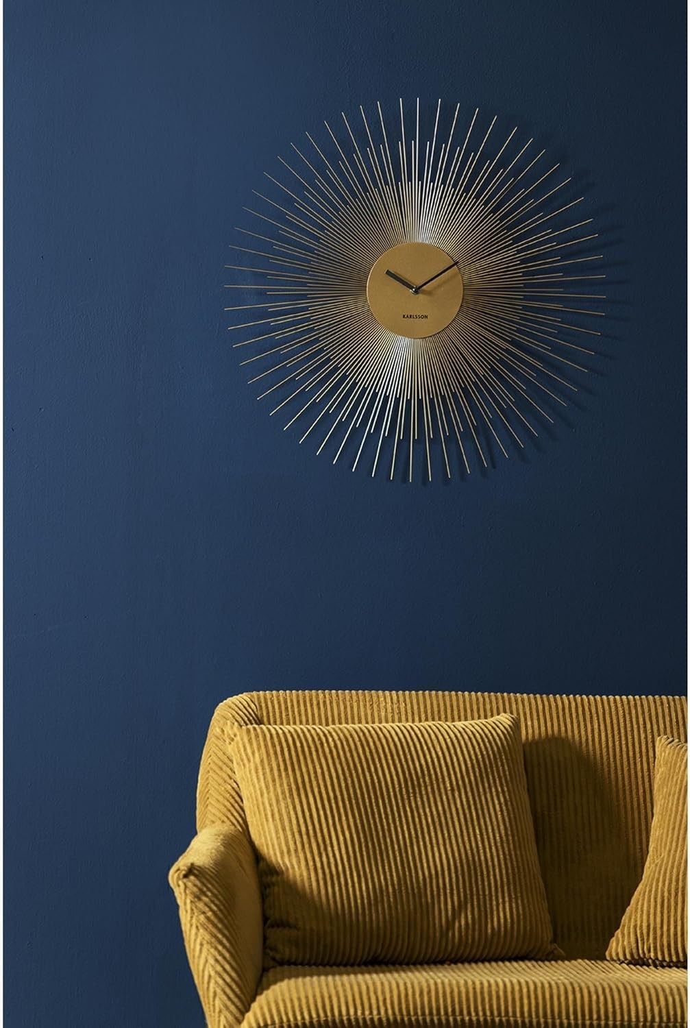 Large Gold Sunburst Wall Clock – Modern Silent Quartz Steel Design 60cm
