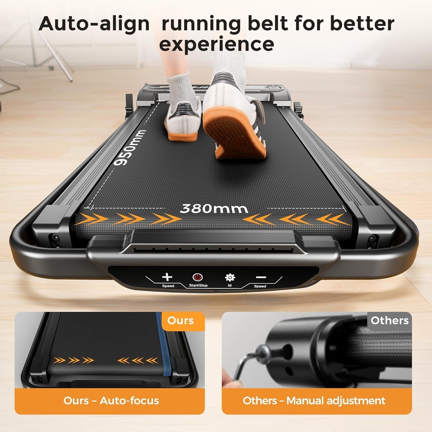 Foldable Home Treadmill 2.5HP Incline Smart App Control Quiet Jog/Walk