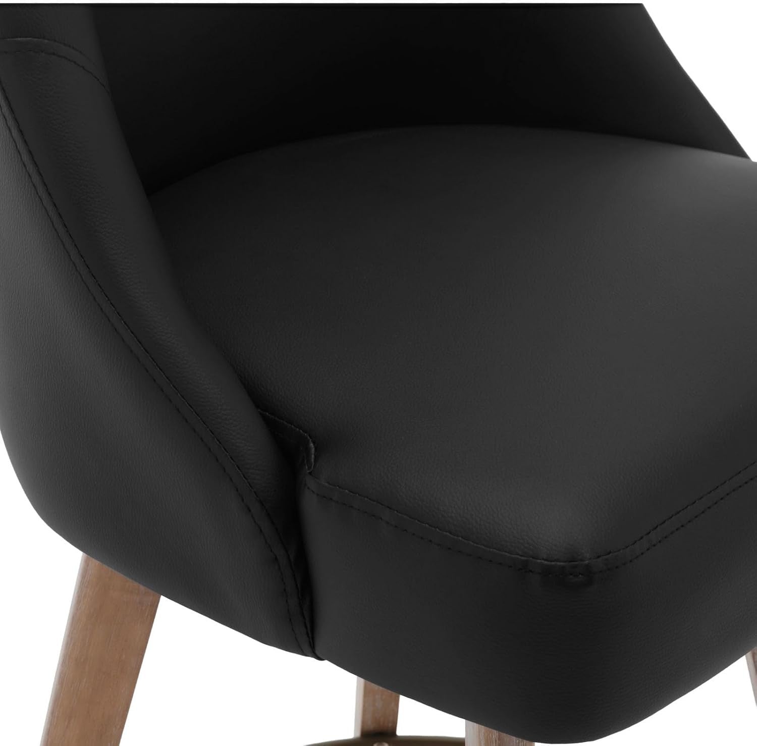 Swivel Counter Bar Stools Set of 2 PU Leather Wood 65cm Seat