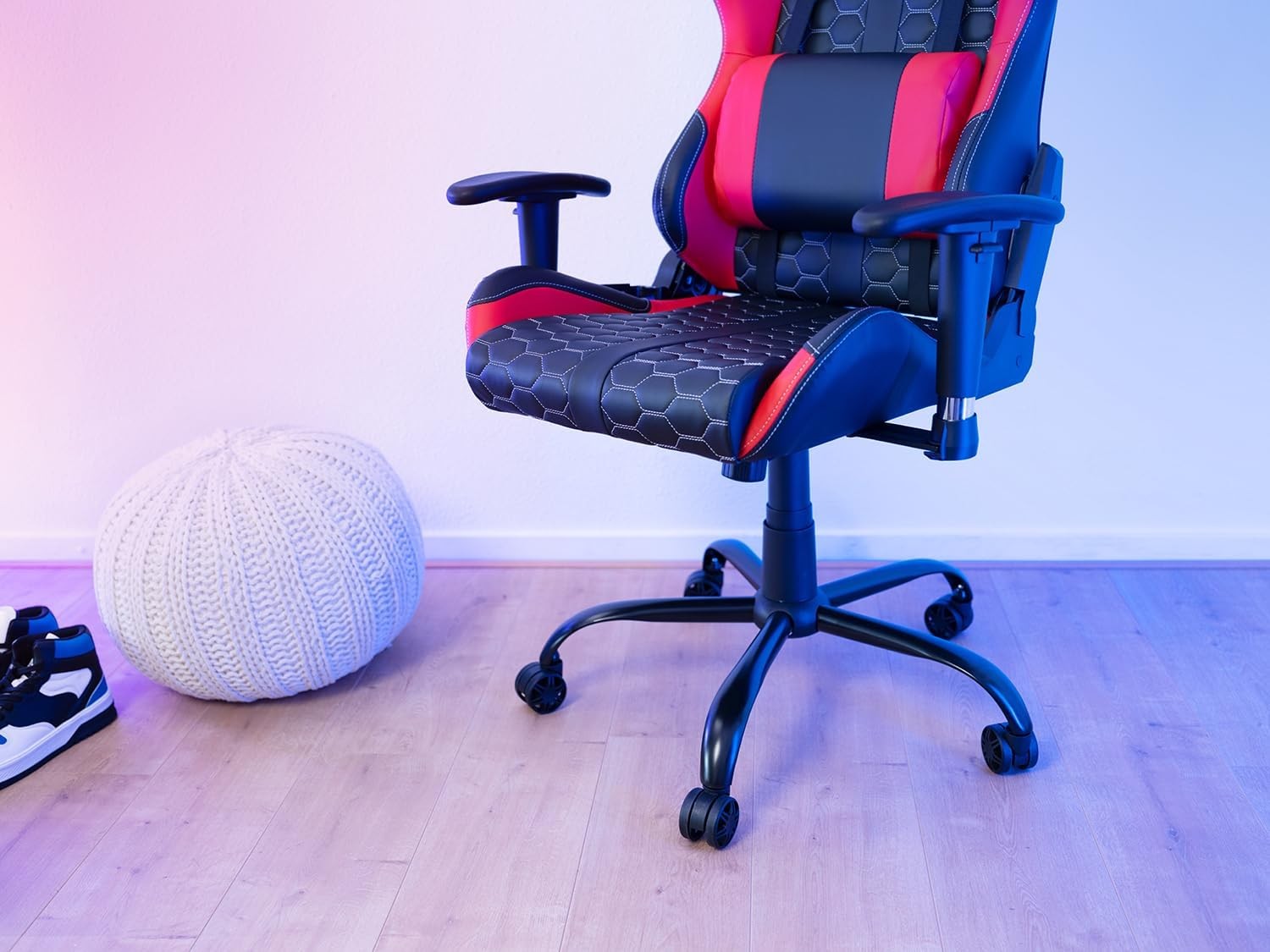 Ergonomic Gaming Chair 360° Swivel Office Desk Chair Red