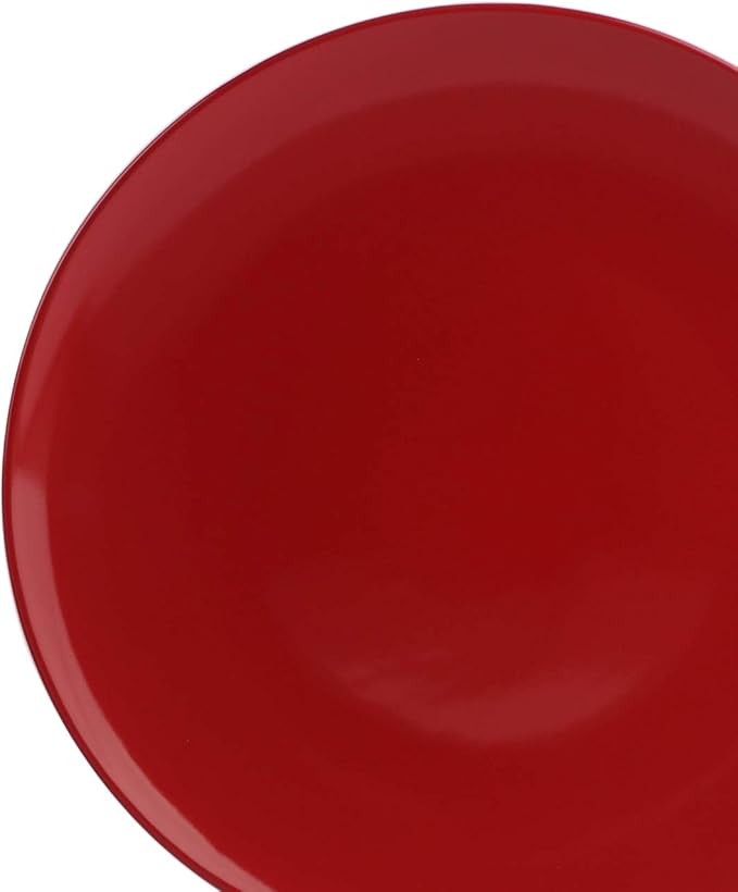 18pc Stoneware Dinnerware Set Red Plates Bowls Service for 6