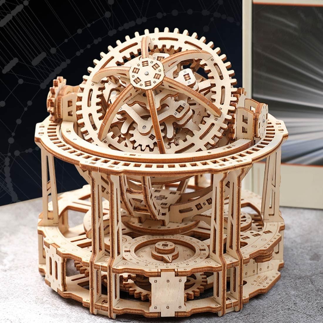 3D Wooden Tourbillon Timer Puzzle 218PCS Mechanical DIY Model Kit