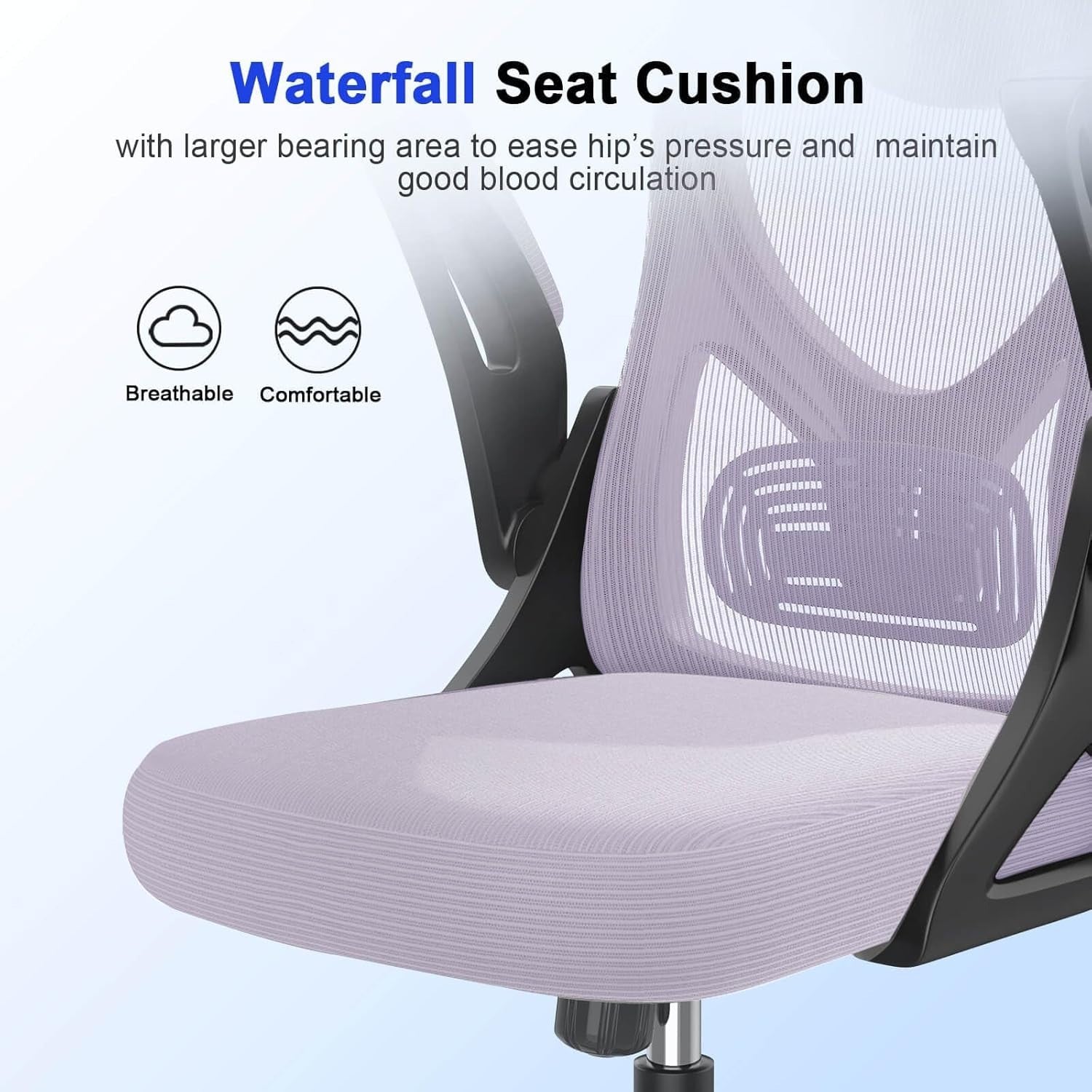 Ergonomic Mesh Office Chair High Back Desk Computer Swivel Recliner Flip-Up Arms