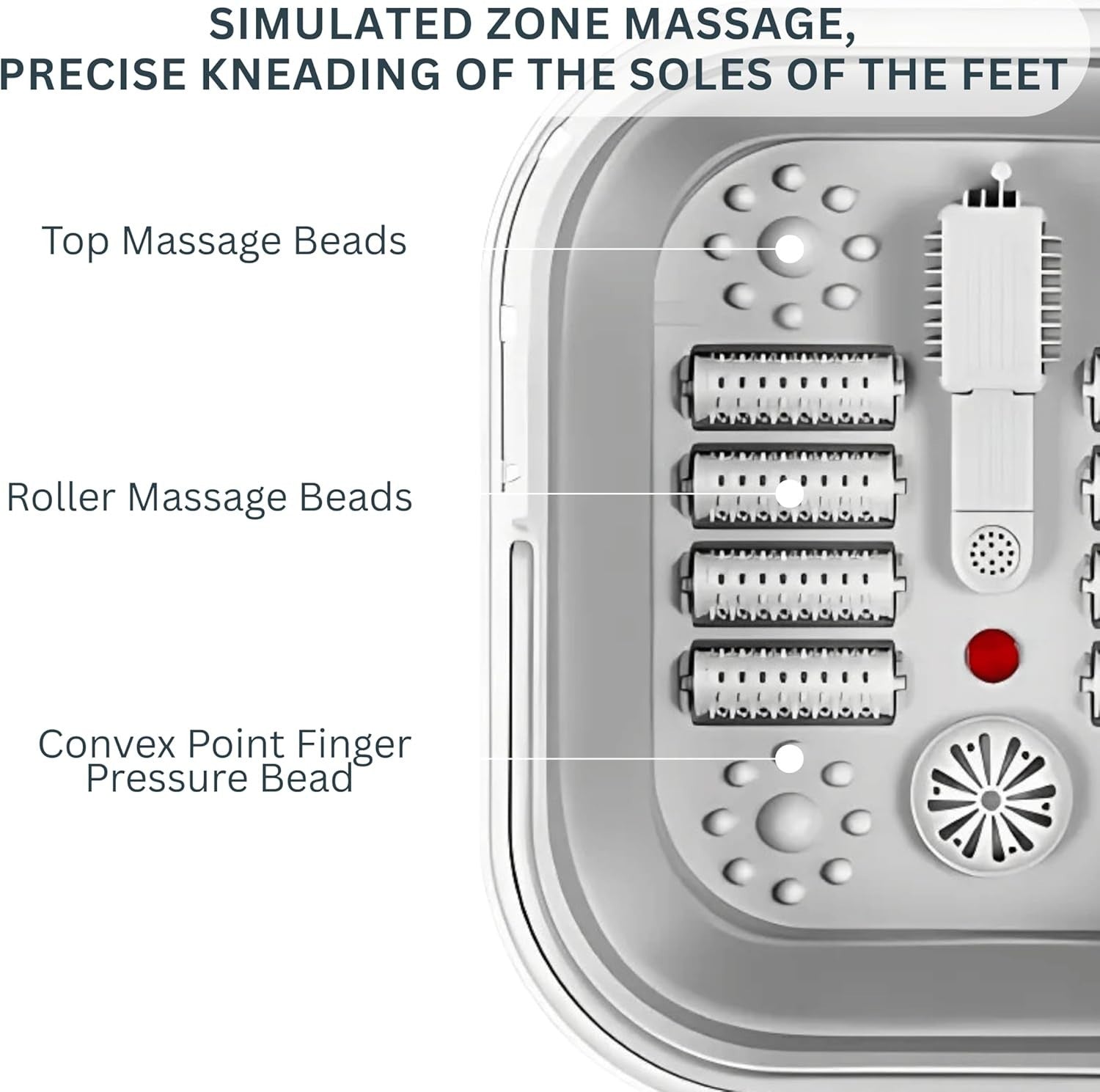 LED Foot Spa Massager Shiatsu Rollers Heat Therapy Medicine Box Relax