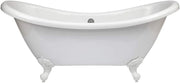 White Double Ended Freestanding Slipper Bath 1750x730mm White Claw Feet