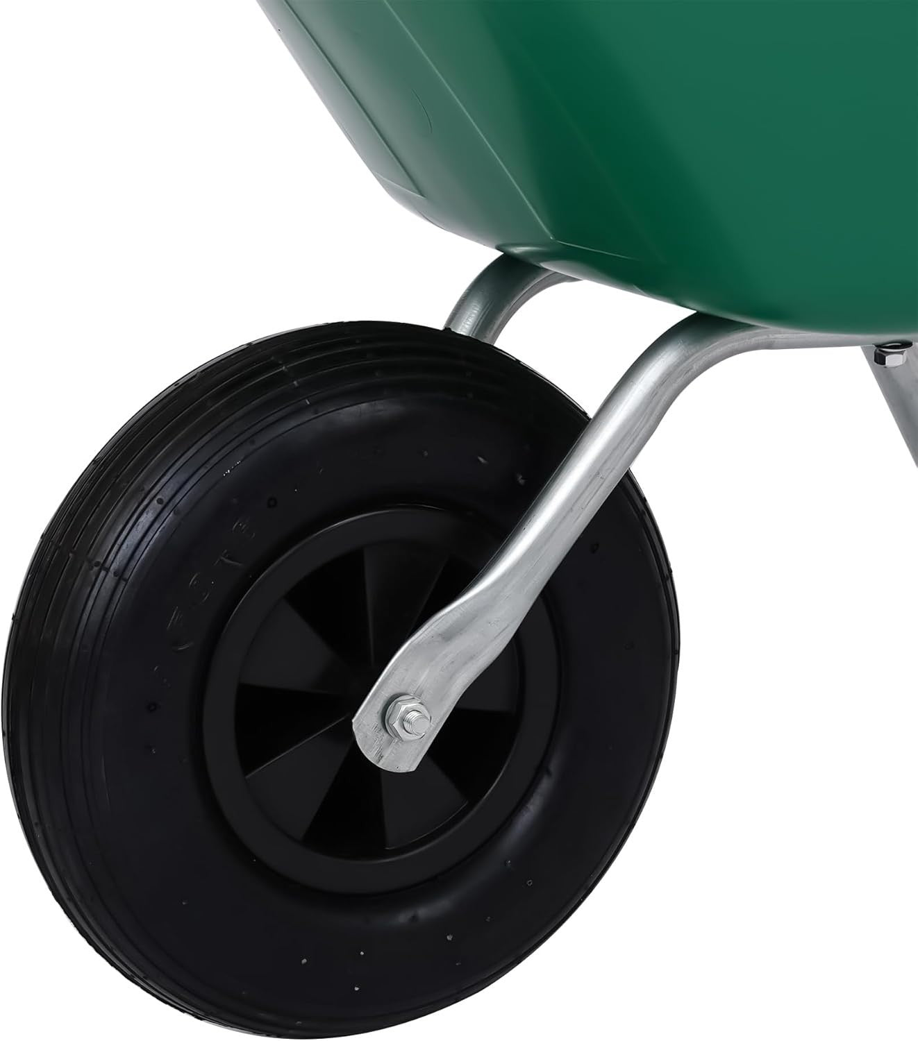 85L 1-Wheel Wheelbarrow Green – Pneumatic Tyre Durable Plastic w/ Steel Frame