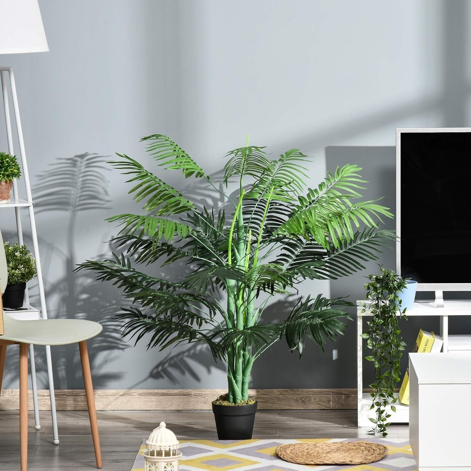 Artificial Palm Tree 125cm 4FT Faux Green Plant with Pot Indoor Home Decor