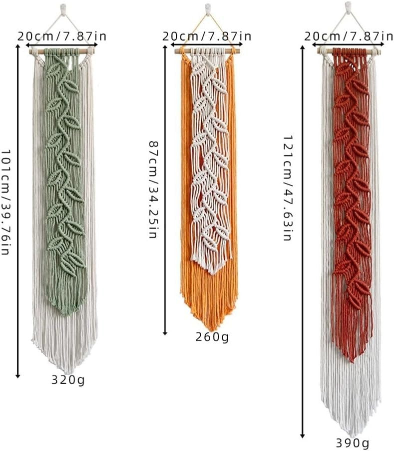 Large Boho Macrame Wall Hanging Nordic Leaf Tapestry