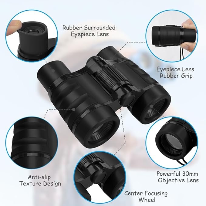 Kids 4x30 Shockproof Binoculars | High-Res Outdoor Learning Toy Ages 3–12