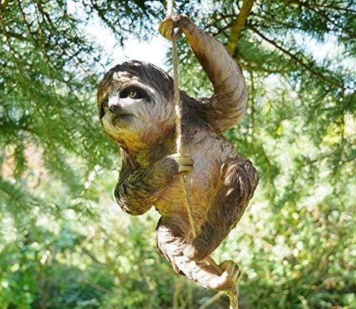 Hanging Sloth Garden Ornament 52cm Resin Tree Sculpture Outdoor Yard Decor Gift