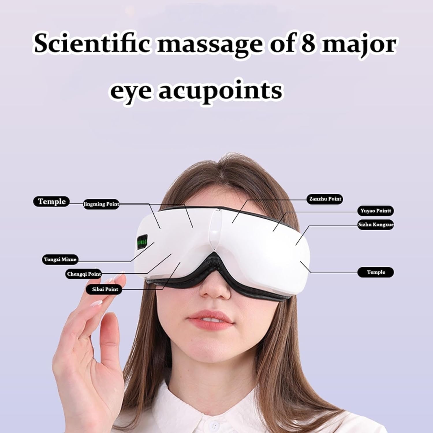 Air Pressure Eye Massager 42°C Heat Bluetooth 5 Modes