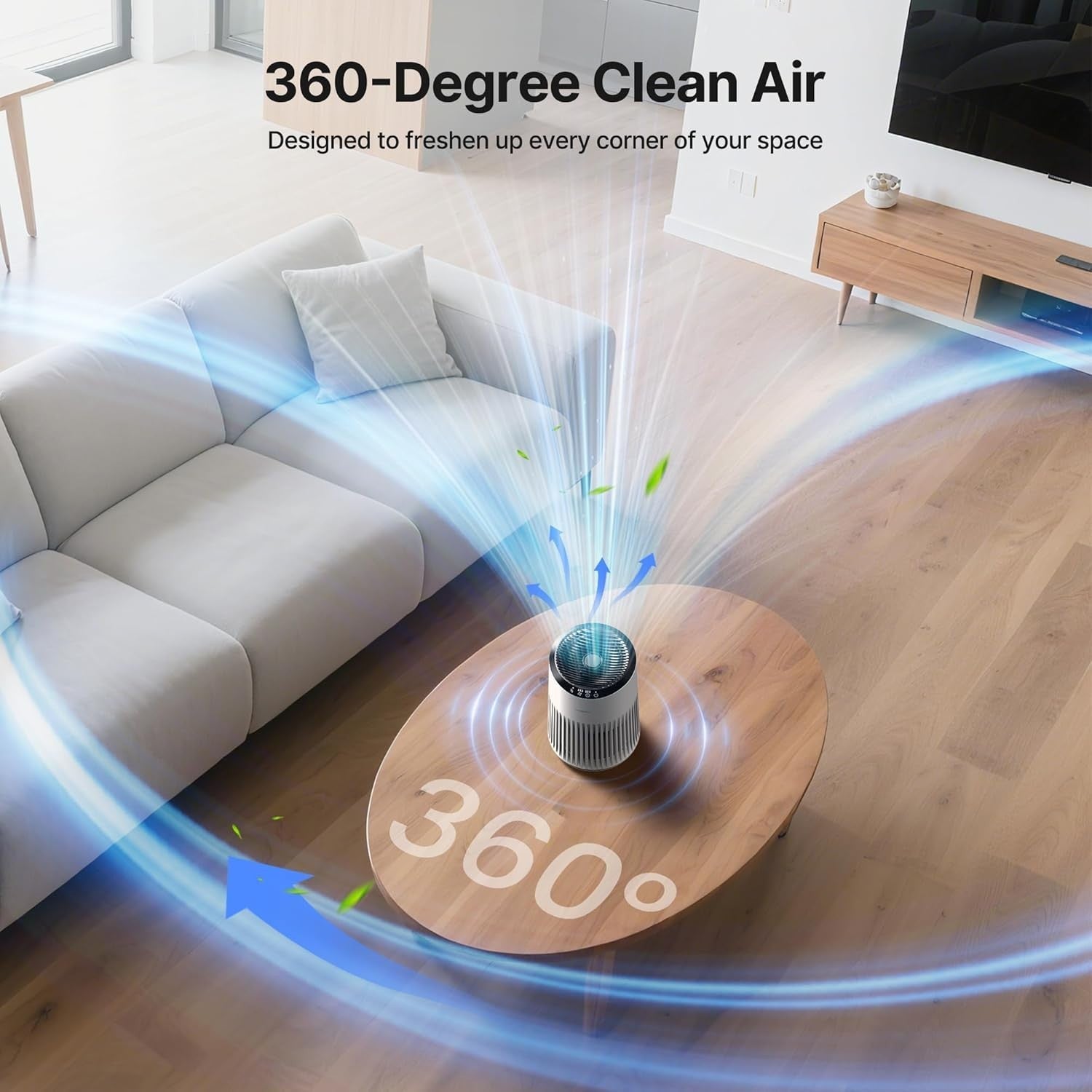 Small Air Purifier for Home Smoke Pet Odors 22dB Quiet Sleep Mode