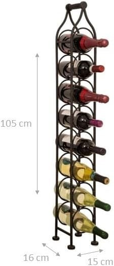 Tall Metal Wine Rack 8 Bottle Holder Free Standing Slim Floor Storage