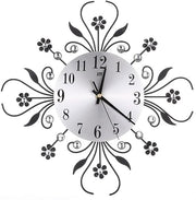 Elegant 3D Flower Metal Wall Clock | Silent Quartz 35cm Art Decor for Home